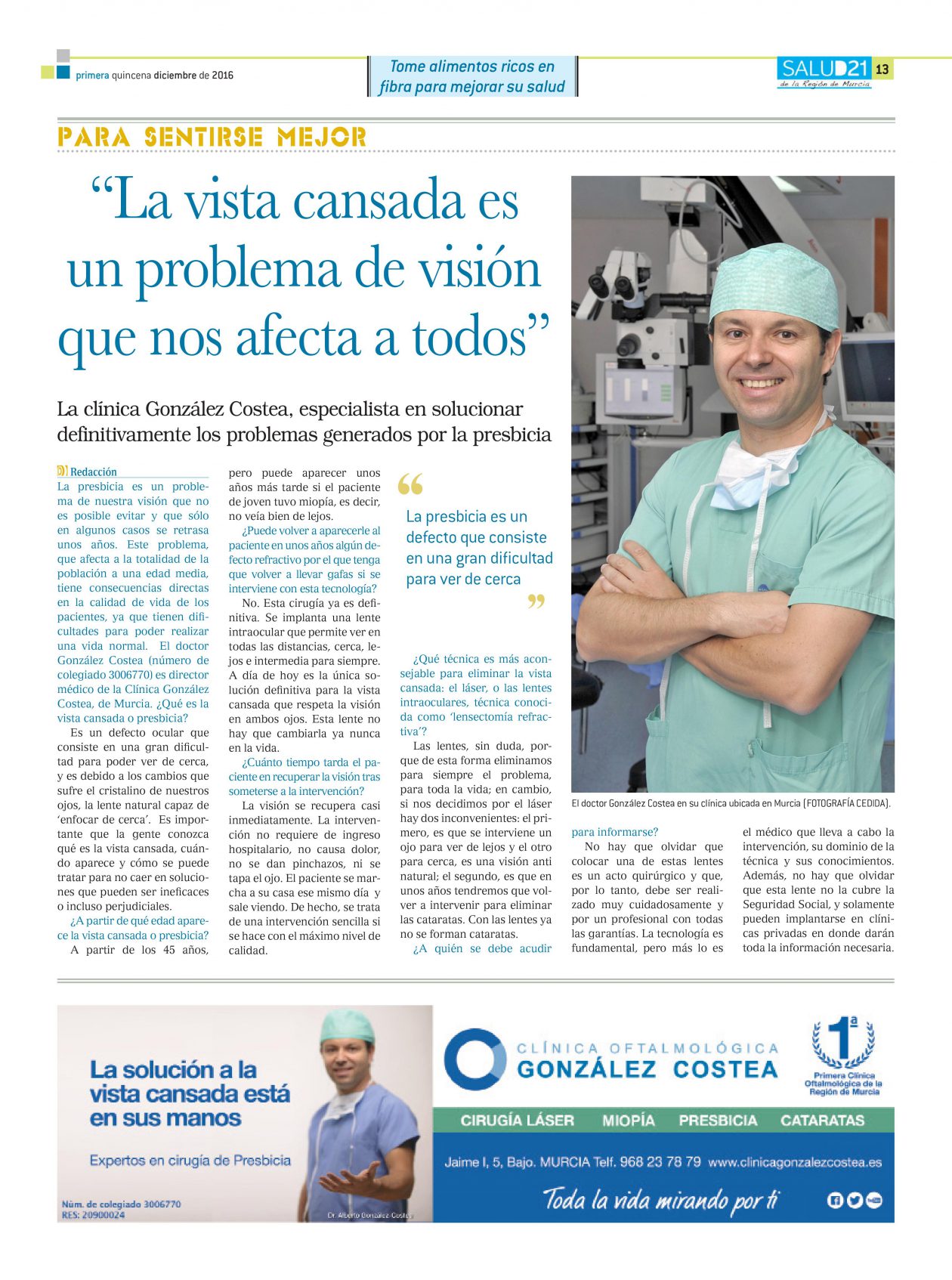 Clínica González Costea en Salud 21 Clínica Oftalmológica González